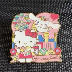 ハーモニーランド ハローキティ シナモロール ピンバッジ