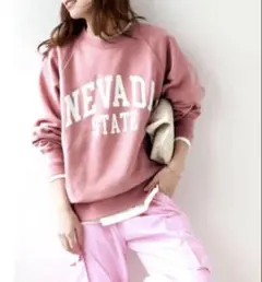 ジャーナルスタンダードレリューム NEVADAロゴスウェット ピンク