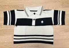 【SHEIN 】アイボリー/ブラック ストライプ ポロシャツ 半袖　新品未使用