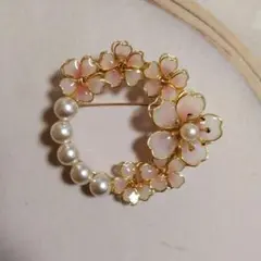 No.507 桜のパールつきブローチ　ハレの日