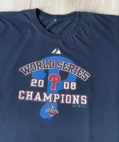 MLB フィリーズ 2008優勝 Tシャツ ネイビー L相当