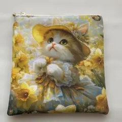 フラットポーチ ねこ柄 両面パネル ❤️ハンドメイド - メルカリ