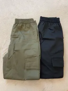 GU カーゴパンツ　2枚セット　カーキ　ブラック　Ｌサイズ