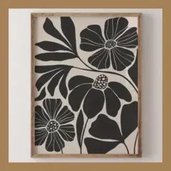 P524アートポスター ミッドセンチュリー インテリア モダン 花 モノトーン