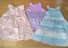 夏爽やかパステルカラー♡女のコノースリーブワンピ3点♡おまけ帽子付き(54cm)