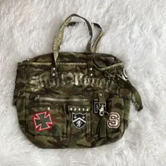 ［平成レトロ 平成ギャル］サマンサタバサ迷彩バック　カモフラ　ワッペン　スカル