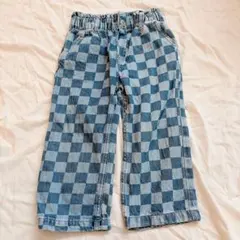 デニムパンツ　チェック　マーキーズ　バースデイ　女の子　男の子　チェッカー