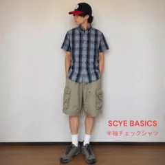 SCYE BASICS 半袖チェックシャツ cityboy 美品 日本製　麻混のサムネイル