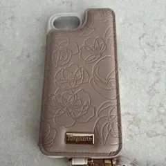 Elegante iPhone16eケース 花柄 ベージュ