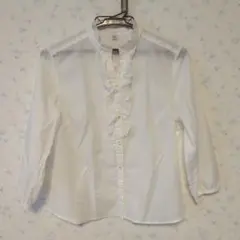 UNIQLO　フリル付きホワイトシャツ 長袖M