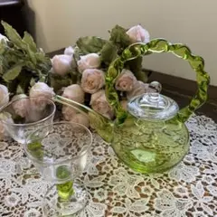 ガラス　手吹き　冷酒器　ちろり　チロリ　杯二個のサムネイル