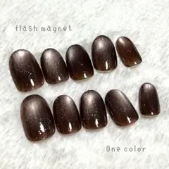マグネットネイルワンカラーネイルバレンタインネイルシンプルネイルフラッシュマグ