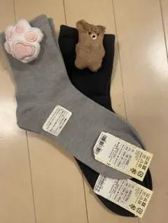 tutuanna ソックス 2足セット 22-25cm肉球 くまのサムネイル