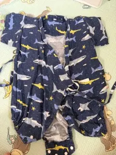 サメ柄 ネイビー甚平 70