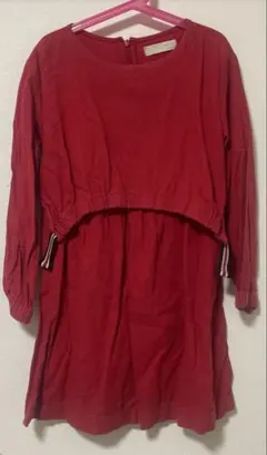 ZARA 赤色 長袖 ワンピース サイズ140