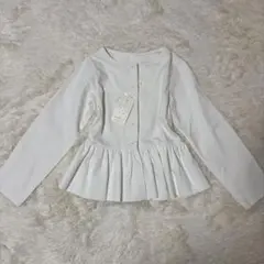 神戸レタス　未使用タグ付きペプラムデニムジャケット　ホワイト