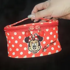 希少 美品 ディズニーランド　レトロ ミニー バニティポーチ 水玉 ドットのサムネイル