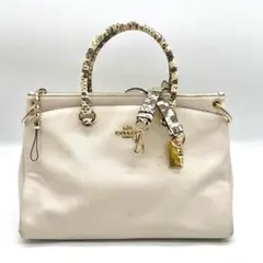 ✨極美品✨コーチCOACHオフホワイト本革2wayハンドバッグパイソンA4可✧のサムネイル