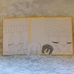 手書きイラスト　色紙　オリジナル　男の子　2枚セット