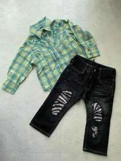 RAD CUSTOM シャツブラウス90cm &ズボン80cmセット