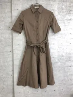 クリーン サファリ古着 M-PREMIER 古着 Aライン 半袖 シャツワンピのサムネイル
