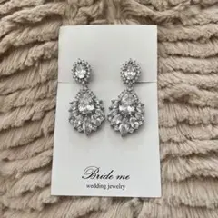 ブライダル イヤリング Brideme 結婚式 披露宴 シルバー