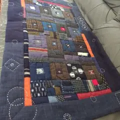 藍染と古布の敷物＆マット