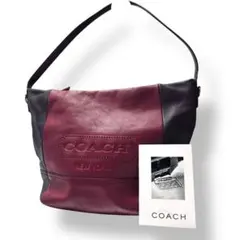コーチ ショルダーバッグ レザー ロゴ型押し バイカラー 23711 大容量