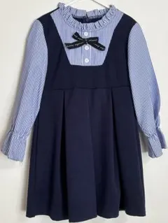 入園式　卒園式　ネイビー ストライプ フォーマルドレス　ワンピース