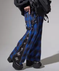 REFLEM レフレム リングサス付きサイドZIPパンツ 青