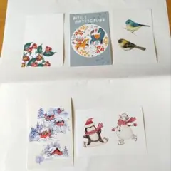 冬のポストカード 5枚セット クリスマス 年賀状 寒中見舞い