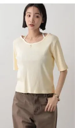 ローリーズファーム半袖Tシャツ リブ編み