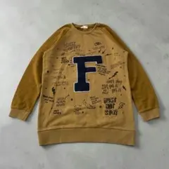 grunge 落書き風 アップリケ スウェット マスタードのサムネイル