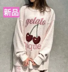 【新品】ジェラートピケ　ベビモコチェリージャガードプルオーバー　ピンク
