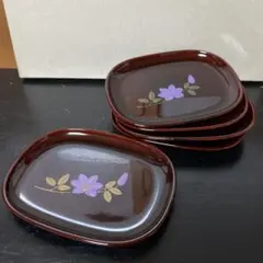 菓子皿 銘々皿 5枚セット 花柄