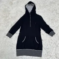 TOMMY HILFIGER トミーヒルフィガー　ミドル丈　パーカー　ブラックのサムネイル
