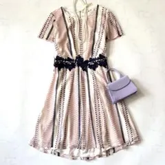新品同様 ローズティアラジュエル 大きいサイズ42 フラワー刺繡 ワンピース