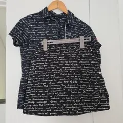 新品タグ付 ST. ANDREWS フリル袖ポロシャツ ブラック ゴルフウェア