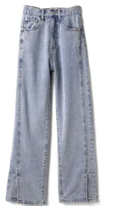 GRL フロントスリットハイウエストデニムパンツ