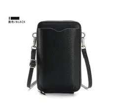 【ブラック】スマホショルダー お財布一体型 ミニバッグ