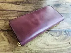 【特価パキスタンレザー】ラウンドファスナーロングウォレット【訳あり】