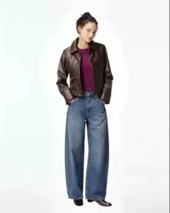 UNIQLO ユニクロ　バギーカーブジーンズ　23 デニム