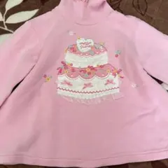 mezzo piano ケーキ刺繍 トレーナー ピンク