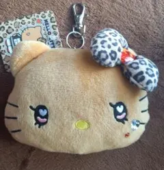 ハローキティ　フェイス　リール　パスケース　ギャル　ヒョウ柄