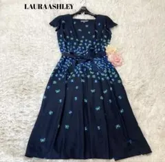 極美品英国製✦ローラアシュレイ 総柄 花柄 ロングドレス ワンピース UK12 極美品英国製✦ローラアシュレイ 総柄 花柄 ロングドレス ワンピース