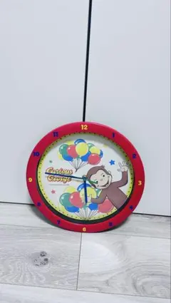 Curious George 掛時計 赤