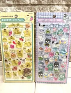 【新品】サンリオ　ポムポムプリン　はぴだんぶい　ハンギョ　ボンボンドロップシール