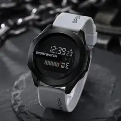 a57 男女兼用 LED 防水 スポーツ デジタル 腕時計 グレー 480