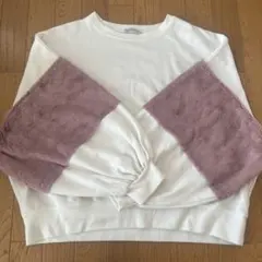 ZARA ファー付きスウェット S ホワイト