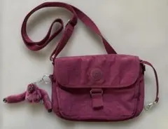 Kipling ショルダーバッグ ワインレッド モンキーチャーム付